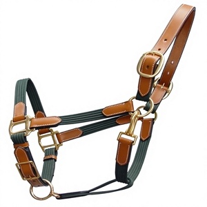 Cabestros de caballo de sillín inglés personalizados de calidad superior cuero suave acolchado con herrajes de latón Color y logotipo personalizados - Product Image 1