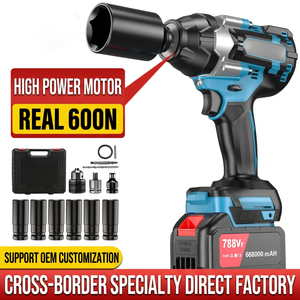 Llave eléctrica sin escobillas de alto torque, llave recargable de iones de litio, llave de impacto de alto torque para andamiantistas y automoción - Product Image 2