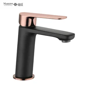 Torneira yuson om 30mm, torneira de água quente e fria, design em ouro rosado preto fosco