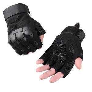 Molle-guantes de entrenamiento táctico para hombre y mujer, protectores de medio dedo para exteriores