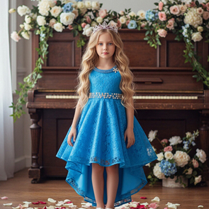 <span class=keywords><strong>Vestidos</strong></span> Elegantes de Encaje <span class=keywords><strong>para</strong></span> <span class=keywords><strong>Niñas</strong></span> de 12 Años, Vestido de Fiesta de Cumpleaños con Cinturón, Vestido de Dama de Honor <span class=keywords><strong>para</strong></span> Bodas - Product Image 5