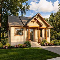 Maison préfabriquée en bois en promotion, deux chambres, une étage, cabane, projet de voyage, maison familiale, petite maison en bois, design européen