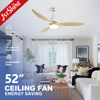 Ventilateur de plafond 1stshine de 52 pouces avec lumière LED, moteur AC, pales en bois massif, économie d'énergie, télécommande, moderne