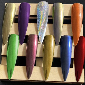 Ensemble de poudre à ongles chromée 14 couleurs, effet miroir magique, pigment en poudre, paillettes métalliques pour la décoration des ongles, manucure, salon - Product Image 5