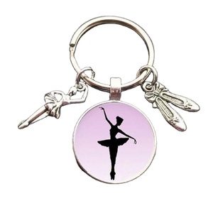 Ballet Dancer Figure Keychain <strong>Glass</strong> Girl Oil <strong>Painting</strong> Metal Key Chains Suitable Girls Fashion Who <strong>Love</strong> Dancing - Product Image 1