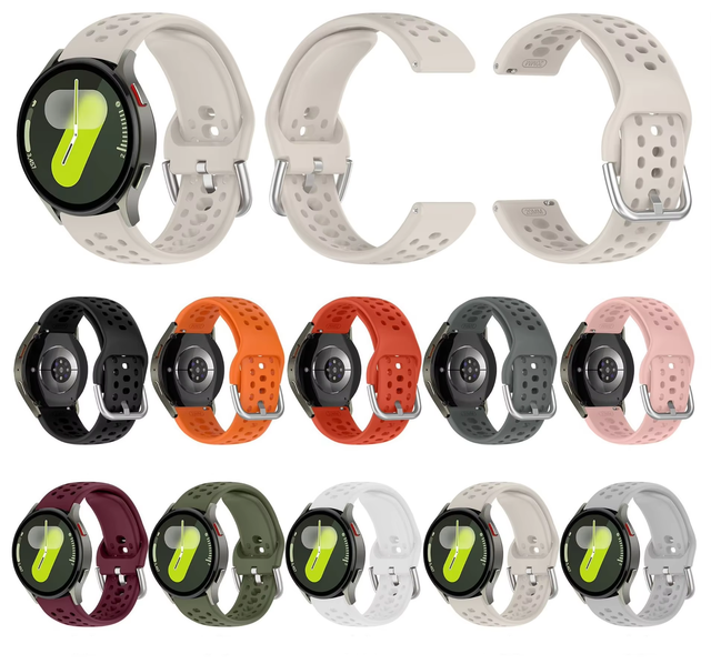Trusted Supplier 20mm Silicone Replacement Watch Band for Samsung Watch 7 6 5 4 Band Silicone Breathable Smart Wristband
