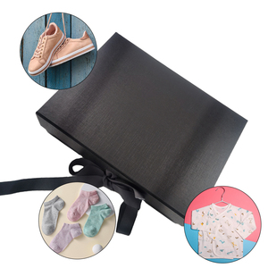 Custom Luxury Cardboard Paper Garment Clothing Apparel Gift Black Packaging Box