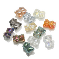Perles en verre émaillé 3D en forme d'ours, trou moyen 12x14mm, pour pendentifs, colliers DIY, breloques de téléphone, accessoires et matériaux colorés
