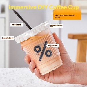 Bicchieri Monouso in PET da 16oz Stile Ins con Coperchi, Trasparenti, per Caffè Freddo e Tè al Latte da Asporto, Personalizzabili con Logo, Biodegradabili, Vendita all'Ingrosso - Product Image 2