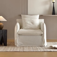 Fauteuil détachable et lavable style Wabi-Sabi avec rembourrage en éponge, mobilier de salon pour gîte, hôtel, petit appartement