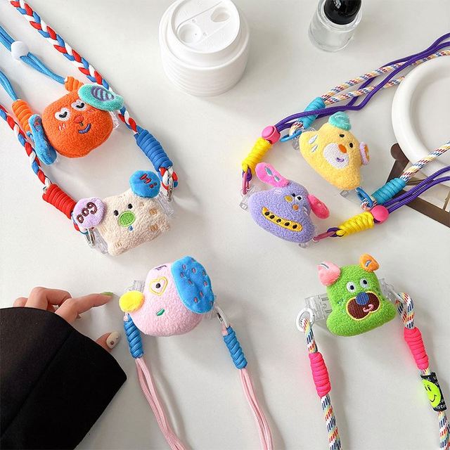 Cute Cartoon Design Phone case Clip Shoulder Sling Phone Lanyard Crossbody CellPhone Strap Holder Nylon Lanyard