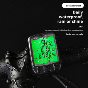 Đồng hồ đo tốc độ xe đạp không thấm nước có dây với màn hình LCD tự động làm sạch và đèn nền Máy tính xe đạp Cảm biến tốc độ Đồng hồ bấm giờ - Product Image 3