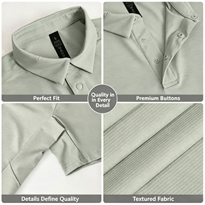 Polo de golf antibactérien personnalisé pour homme, performance, séchage rapide, extensible, résistant aux odeurs, manches courtes - Product Image 6
