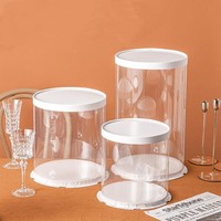 Boîtes à gâteaux rondes transparentes au prix d'usine, PET 6 8 10 12 pouces, fournitures d'emballage pour gâteaux, anniversaire, baby shower, mariage, fête