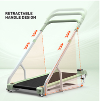Tapis de course pliable portable sans moteur, haute capacité de charge, pour la maison, avec affichage LED, pour la marche, la vitesse et les calories, construction en acier