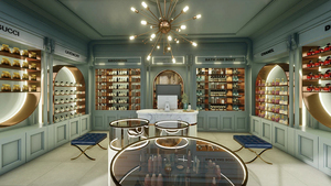 Diseño interior de tienda de perfumes personalizado, estilo europeo de lujo, estantes de exhibición para tienda de perfumes, vitrina de vidrio. - Product Image 2