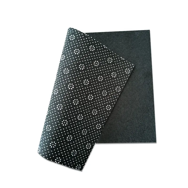 Fábrica de vendas agulha perfurado tecido não tecido feltro com pvc pontos antiderrapante não tecido para tapete 100% poliéster