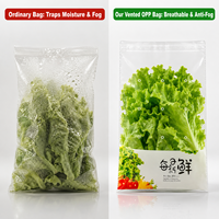 Sac d'emballage personnalisé pour légumes, sac auto-adhésif en OPP, pour produits frais, qualité alimentaire, transparent, refermable, pour la laitue