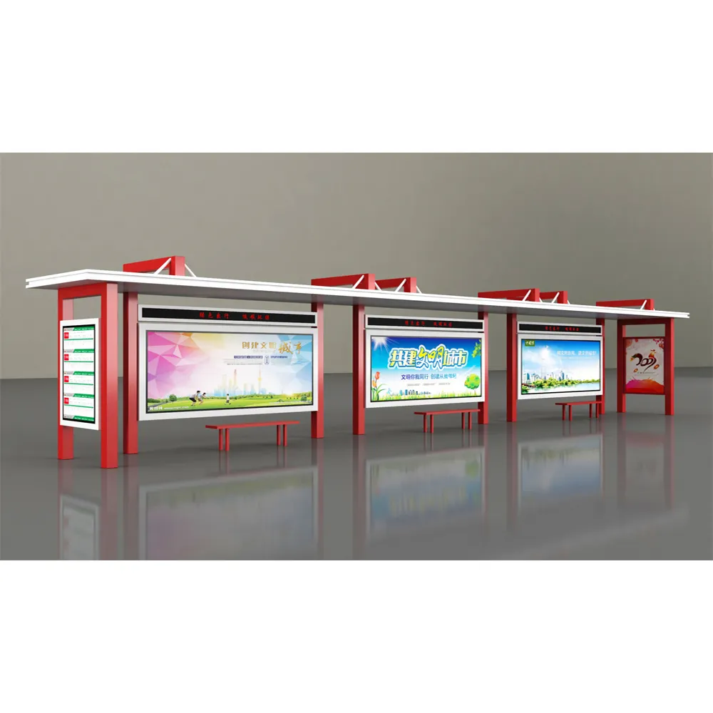 Neu gestaltete Bus haltestelle aus verzinktem Stahl bester Qualität mit LED-Bildschirm