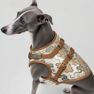 OEM kustom kulit mewah pengekang hewan peliharaan taktis nyaman besar tali anjing tanpa tarik - Product Image 6