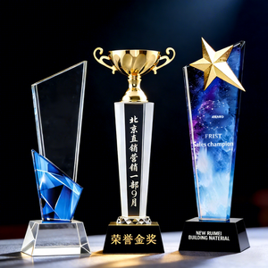 Trofi Penghargaan Kristal Logam Berlapis Emas Desain Baru <span class=keywords><strong>2026</strong></span> dengan Tema Karakter TV & Film Bentuk Satu Sisi - Product Image 2