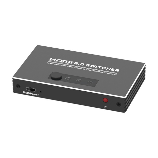 High Quality 3-in-1 4Kx2K 60Hz for 2.0 3x1 High Speed HD Metal Case Switch Gray with 1 Year Warranty