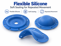 Diaphragme en caoutchouc silicone moulé sur mesure pour l'étanchéité des vannes de régulation