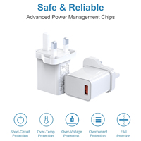 Chargeurs de téléphone portable 18W PD QC3.0 Chargeur rapide Port USB 5v 9v 12v Chargeur de téléphone portable pour appareil photo et écouteurs Utilisation en voyage