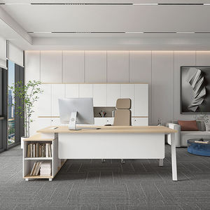 Muebles de Oficina Modernos, <span class=keywords><strong>Escritorio</strong></span> Ejecutivo de Madera, Conjunto de <span class=keywords><strong>Escritorio</strong></span> Ejecutivo en Forma de L, Mesa de Oficina Blanca - Product Image 4