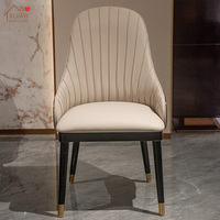 Ensemble de 6 chaises de salle à manger en cuir véritable de luxe italien moderne avec base dorée, design écologique, pour appartement, villa, hôtel