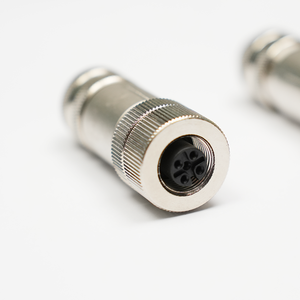 M12 промышленный IP67 Водонепроницаемый прямоугольный гнездовой разъем A-Coded Binder штекер A-Code Piercecon экранированный коннектор - Product Image 1