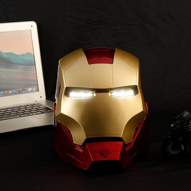 Steel golden helmet-one-click with lights