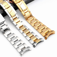 Bracelet de montre Solid 3-Link Oyster Diver 20 mm en acier inoxydable bicolore avec maillon d'extrémité de 17 mm pour Rolex Daytona