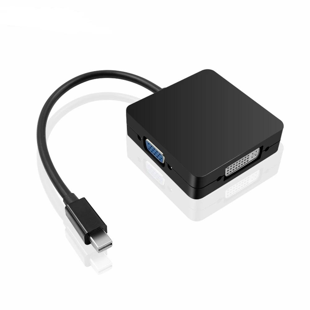 1080P in square Mini DP Thunderbolt to HDMI DVI VGA Adapter Converter  Multi-monitor Output for Phone MacBook