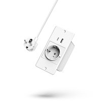 Bande d'alimentation encastrée de petite taille 4000W prise de courant encastrée pour meubles prise de bureau avec USB-A ports de USB-C connecter