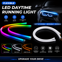 Bande LED VAHID de haute qualité, feux de jour blancs et jaunes RGB, barre de feux de positionnement pour phares automobiles, contrôle par application