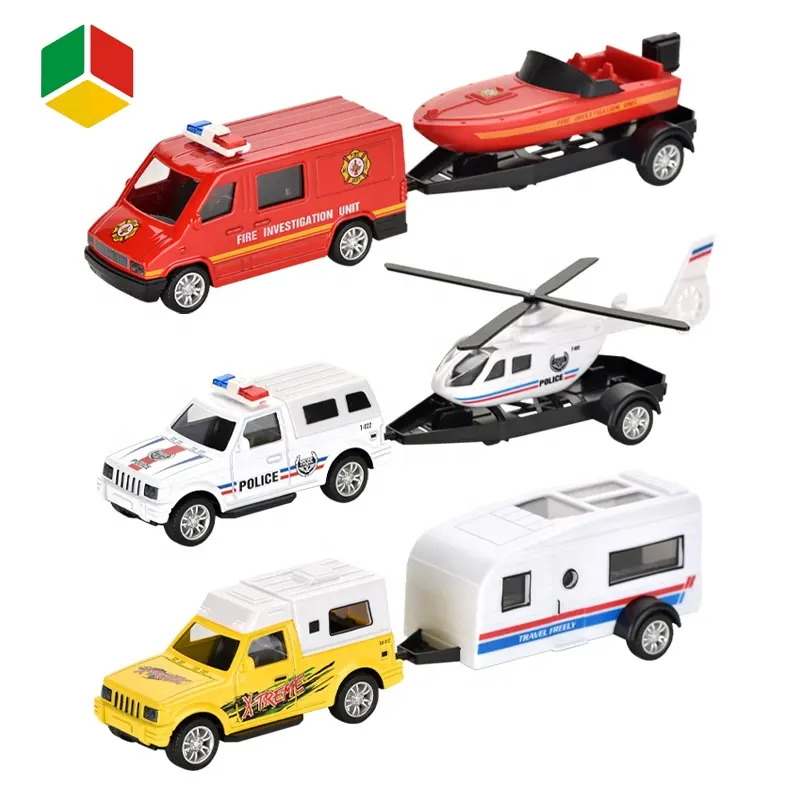 QS Toys-vehículos fundidos a presión para niños, juguetes de 3 estilos, Mini camión deslizante de remolque, coche fundido a presión, 2021