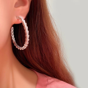 Orecchini Pendenti Geometrici alla Moda con Zirconi per Donne, Accessorio di Gioielleria Trendy - Product Image 5