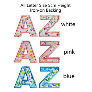 字母补丁上有<span class=keywords><strong>3</strong></span>种颜色的刺绣铁可供选择的花卉字母编号 - Product Image 2