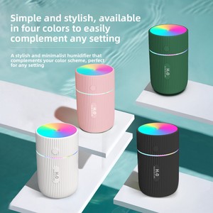 Humidificateur à brume USB mini portable ultrasonique 220 ml avec lumière LED colorée rotative, faible bruit, design colonne, pour la maison et la voiture - Product Image 2