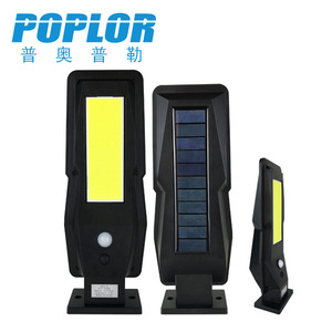 Lampe solaire de rue Poplor 20W LED avec capteur de mouvement humain, montage mural, extérieur, étanche, matériau ABS - Product Image 1