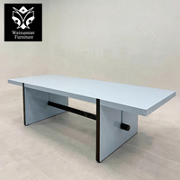 Table à manger laquée haute brillance, design contemporain, longue et rectangulaire, mobilier design, couleur personnalisée, grande table de salle à manger
