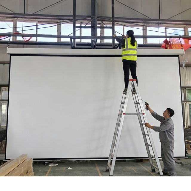 Huge Size 84''180'' 200'' 250'' 300'' 400 Inch Electric Motorized 16:9 Fiberglass 4K Projector Screen