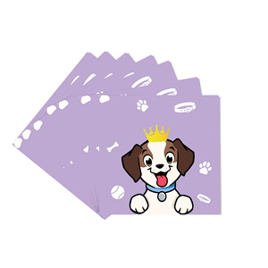 Ensemble de vaisselle sur le thème du chien Purple Crown, 40-60 pièces, assiettes en papier, serviettes, nappe, couverts en plastique, décorations d'anniversaire pour enfants - Product Image 2