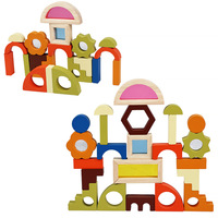 Bloques de Construcción Creativos Montessori para Bebés, Juguetes Educativos de Apilamiento y Equilibrio para Niños, Bloques de Madera de Arcoíris