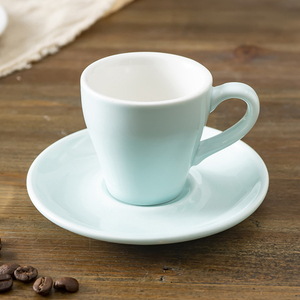 Set di Tazza e Piattino da Caffè Color Caffè da <span class=keywords><strong>80</strong></span> <span class=keywords><strong>ml</strong></span>, Set in Ceramica per Latte per Hotel e Negozi - Product Image 2