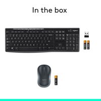 Logitech MK270 Keyboard dan Mouse Nirkabel Ukuran Penuh - Hitam