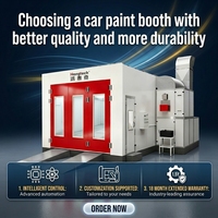 Cabine de peinture automobile Hongtech HOT-SP800E à commande intelligente, chauffage, éclairage LED et ventilateur d'extraction portable – Vente directe usine