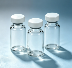 Flat White Plastic Lid Ultra Clear Borosilicate <b>Crimp</b> Vials, Airtight Mini Glass Bottles For Sample Storge - Product Image 3