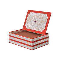 Plateau à bijoux avec couvercle, style ancien, design créatif Danxia, peinture à l'encre, plateau de présentation et de rangement anti-poussière en jade pour bagues